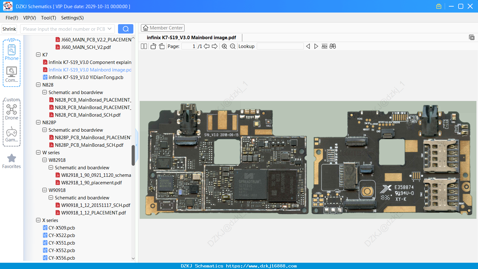 Infinix K7-S19_V3.0 Mainbord Image